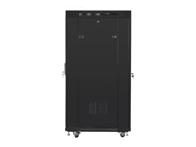 Комуникационен шкаф, Lanberg rack cabinet 19" free-standing 27U/800x1000 (flat pack) with glass door lcd black v2 - image 1