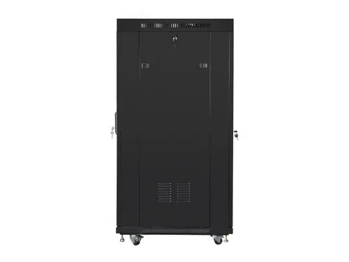 Комуникационен шкаф, Lanberg rack cabinet 19" free-standing 27U/800x1000 (flat pack) with glass door lcd black v2 - image 1