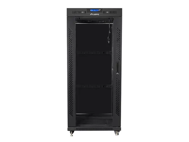 Комуникационен шкаф, Lanberg rack cabinet 19" free-standing 27U/800x1000 (flat pack) with glass door lcd black v2 - image 2