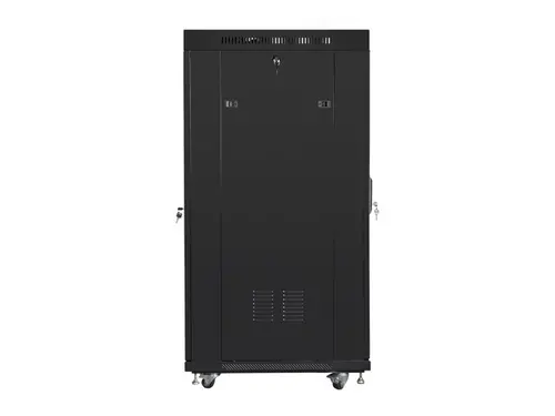 Комуникационен шкаф, Lanberg rack cabinet 19" free-standing 27U/800x1000 (flat pack) with glass door lcd black v2 - image 4