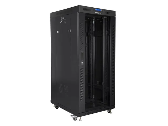 Комуникационен шкаф, Lanberg rack cabinet 19" free-standing 27U/800x1000 (flat pack) with glass door lcd black v2 - image 5