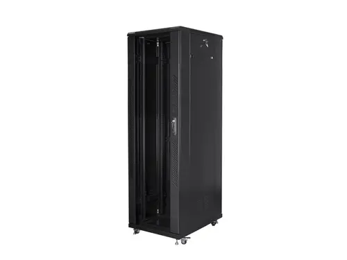 Комуникационен шкаф, Lanberg rack cabinet 19" free-standing 42U / 800x800 self-assembly flat pack, black - image 2