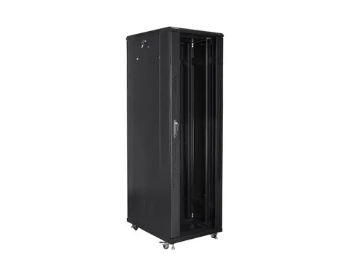 Комуникационен шкаф, Lanberg rack cabinet 19" free-standing 42U / 800x800 self-assembly flat pack, black