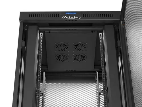 Комуникационен шкаф, Lanberg rack cabinet 19" free-standing 37U/600X800 (FLAT PACK) with mesh door LCD black - image 2