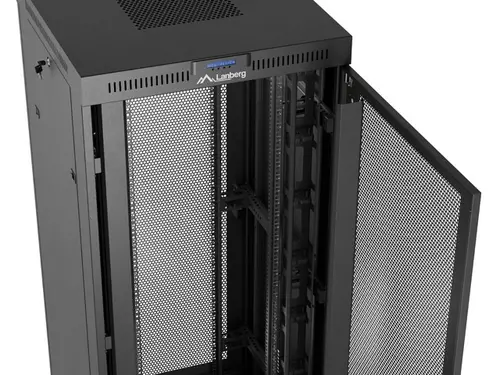 Комуникационен шкаф, Lanberg rack cabinet 19" free-standing 37U/600X800 (FLAT PACK) with mesh door LCD black - image 7