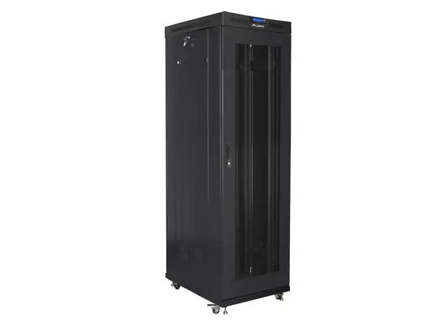 Комуникационен шкаф, Lanberg rack cabinet 19" free-standing 42U/600x1000 (flat pack) with mesh door lcd black v2 - image 4