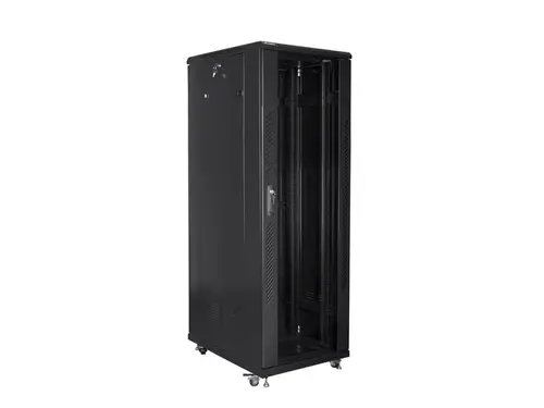 Комуникационен шкаф, Lanberg rack cabinet 19" free-standing 47U / 800x800 self-assembly flat pack, black