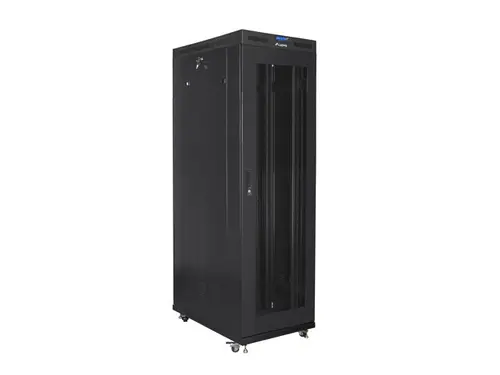 Комуникационен шкаф, Lanberg rack cabinet 19" free-standing 42U/800x1200 (flat pack) with mesh door lcd black v2 - image 3