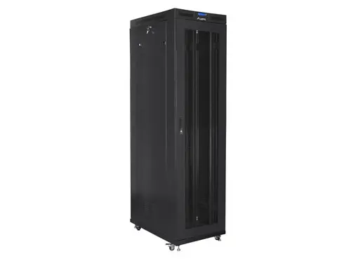 Комуникационен шкаф, Lanberg rack cabinet 19" free-standing 47U/800x1000 (flat pack) with mesh door lcd black v2 - image 2