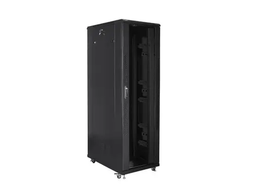 Комуникационен шкаф, Lanberg rack cabinet 19" free-standing 42U/800x1200 (flat pack) black - image 2