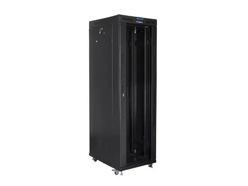 Комуникационен шкаф, Lanberg rack cabinet 19" free-standing 42U/800x800 (flat pack) with glass door lcd black v2 - image 1