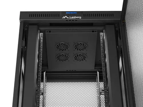 Комуникационен шкаф, Lanberg rack cabinet 19" free-standing 47U/800X800 (FLAT PACK) with mesh door LCD black - image 7