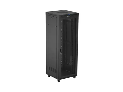Комуникационен шкаф, Lanberg rack cabinet 19" free-standing 47U/800X800 (FLAT PACK) with mesh door LCD black - image 8