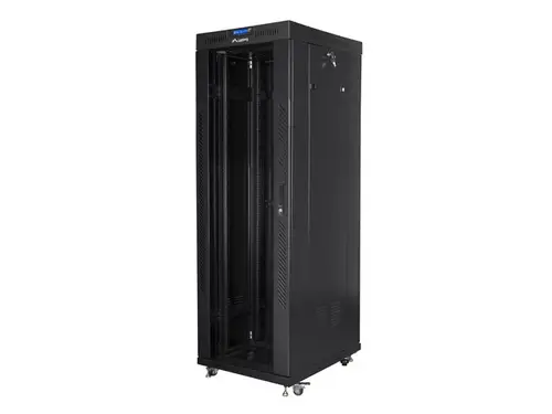 Комуникационен шкаф, Lanberg rack cabinet 19" free-standing 37U/800x1000 (flat pack) with glass door lcd black v2