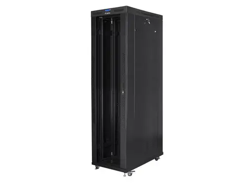 Dulap de comunicații, Lanberg dulap rack 19" independent 47U/800x1200 (flat pack) cu ușă de sticlă LCD negru v2 - 1
