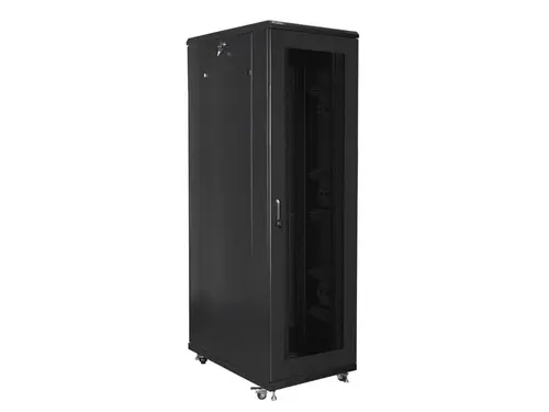 Комуникационен шкаф, Lanberg rack cabinet 19" free-standing 42U/800x1000 (flat pack) with mesh door black - image 1