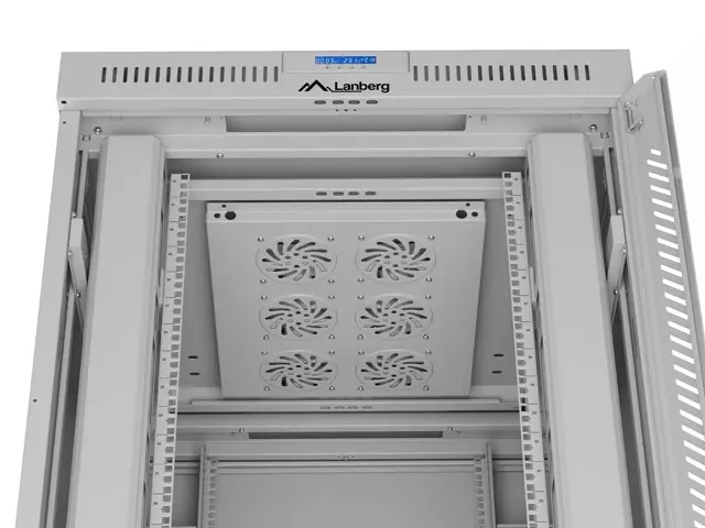 Комуникационен шкаф, Lanberg rack cabinet 19" free-standing 42U/800x1000 (flat pack) with glass door lcd grey v2 - image 1