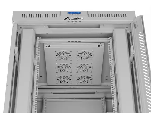Комуникационен шкаф, Lanberg rack cabinet 19" free-standing 42U/800x1000 (flat pack) with glass door lcd grey v2 - image 1