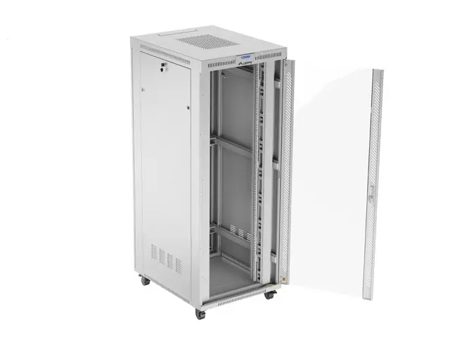 Комуникационен шкаф, Lanberg rack cabinet 19" free-standing 42U/800x1000 (flat pack) with glass door lcd grey v2 - image 6