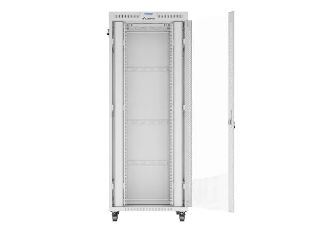Комуникационен шкаф, Lanberg rack cabinet 19" free-standing 42U/800x1000 (flat pack) with glass door lcd grey v2 - image 9