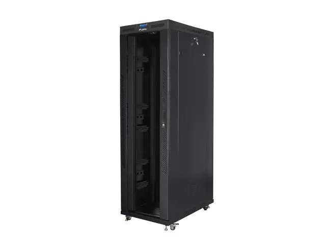 Комуникационен шкаф, Lanberg rack cabinet 19" free-standing 42U/800x1200 (flat pack) with glass door lcd black v2