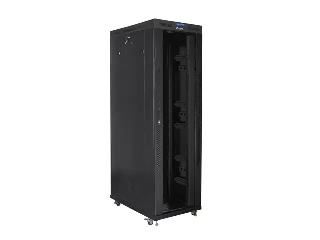 Комуникационен шкаф, Lanberg rack cabinet 19" free-standing 42U/800x1200 (flat pack) with glass door lcd black v2 - image 2