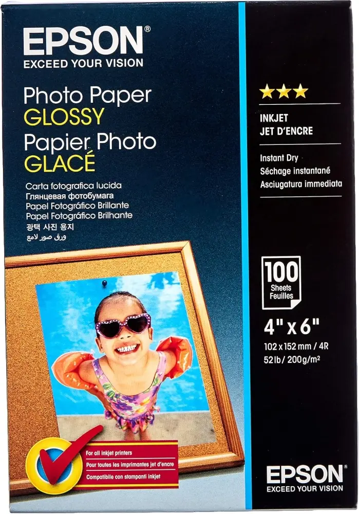 Хартия, Epson Photo Paper Glossy - 10x15cm - 100 sheets - image 1