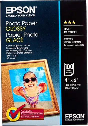 Хартия, Epson Photo Paper Glossy - 10x15cm - 100 sheets - 2