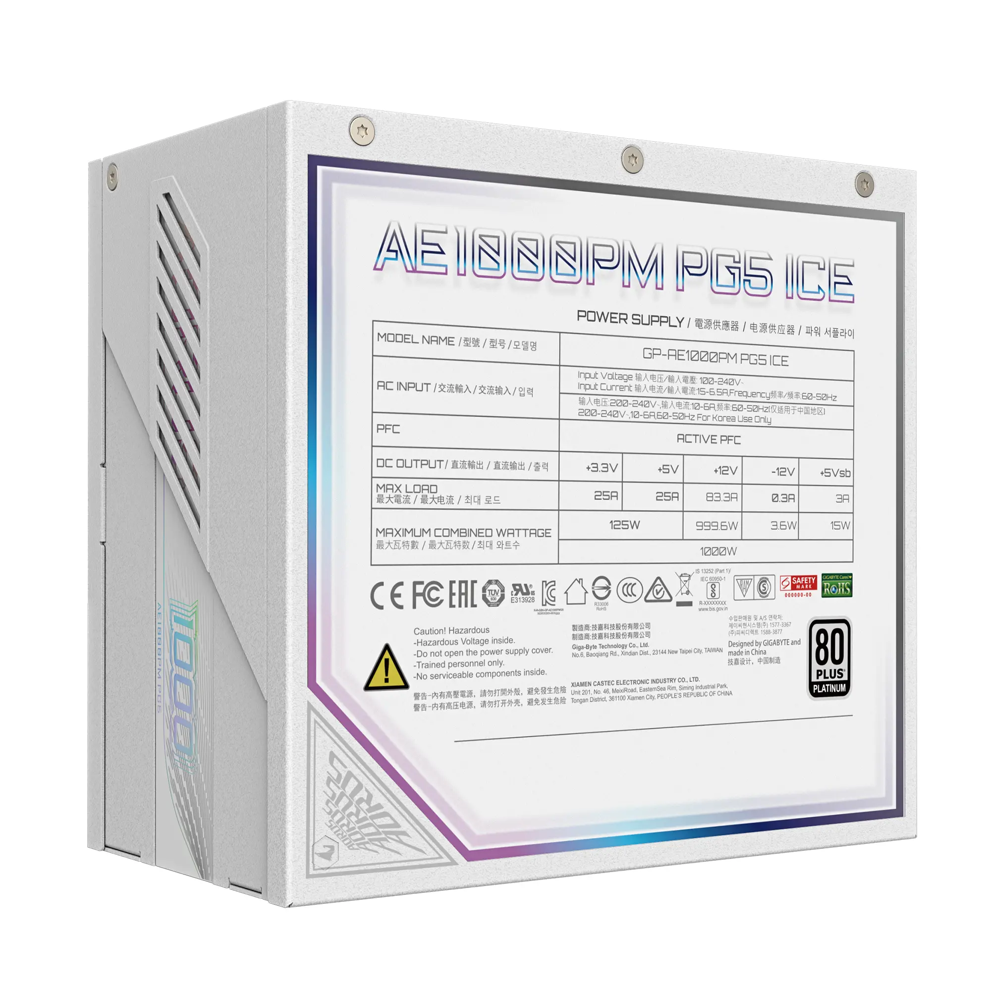 Захранващ блок Gigabyte AORUS ELITE P1000W ICE - image 5
