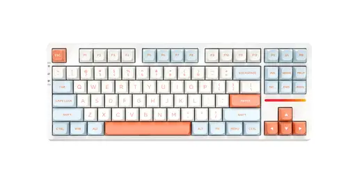 VGN безжична геймърска механична клавиатура Wireless Gaming Mechanical Keyboard - V87 Jelly Orange - Dynamic Silver Switches [Linear]