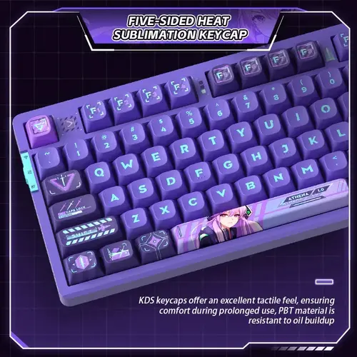 VGN безжична геймърска механична клавиатура Wireless Gaming Mechanical Keyboard - V87 Caribbean Blue - Power Silver Switches [Linear] - image 3