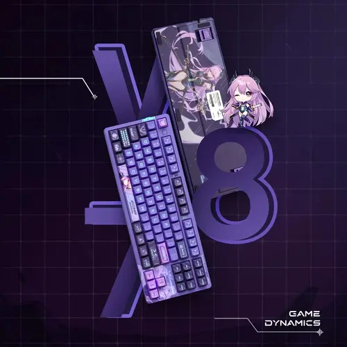 VGN безжична геймърска механична клавиатура Wireless Gaming Mechanical Keyboard - V87 Caribbean Blue - Power Silver Switches [Linear] - image 6