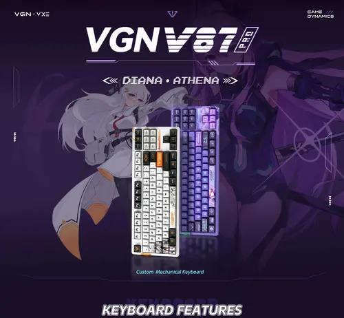 VGN професионална безжична геймърска механична клавиатура Wireless Professional Gaming Mechanical Keyboard - V87 PRO Side Engraving - Aniya Switches - image 14