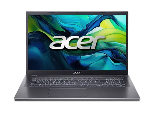 Лаптоп, Acer Aspire 17, A17-51M-562E, Intel Core i5 1334U (up to 4.60GHz, 12MB), 17.3" FHD (1920x1080) IPS slim bezel LCD, 16GB DDR5 4600MHz,512GB PCIe NVMe SSD, Intel UMA, FHD Cam,WiFi 6E, BT 5.1, Backlit Kbd, No OS, Steel Gray