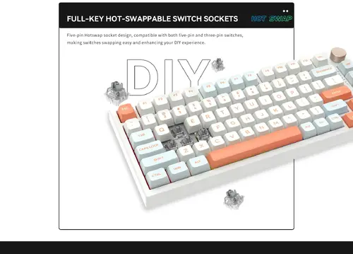 VGN професионална геймърска механична клавиатура Professional Gaming Mechanical Keyboard N75 RGB Jelly Orange - Power Purple Switches [Tactile] - image 2