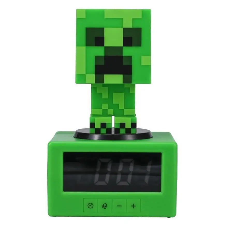 Часовник с аларма Paladone: Minecraft - Creeper Icon Alarm Clock, PP11369MCFV3