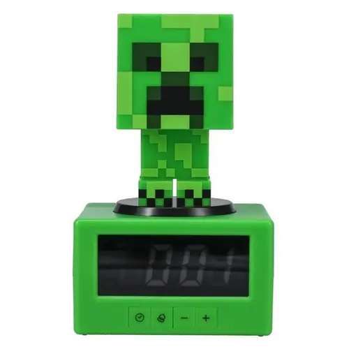 Часовник с аларма Paladone: Minecraft - Creeper Icon Alarm Clock, PP11369MCFV3