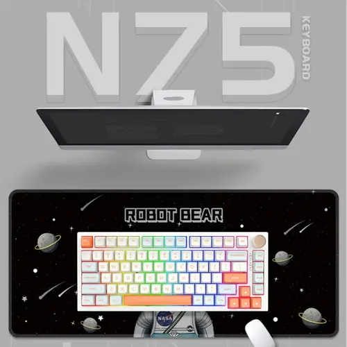VGN професионална геймърска механична клавиатура Professional Gaming Mechanical Keyboard N75 RGB Caribbean Blue - Power Silver Switches [Linear] - image 2