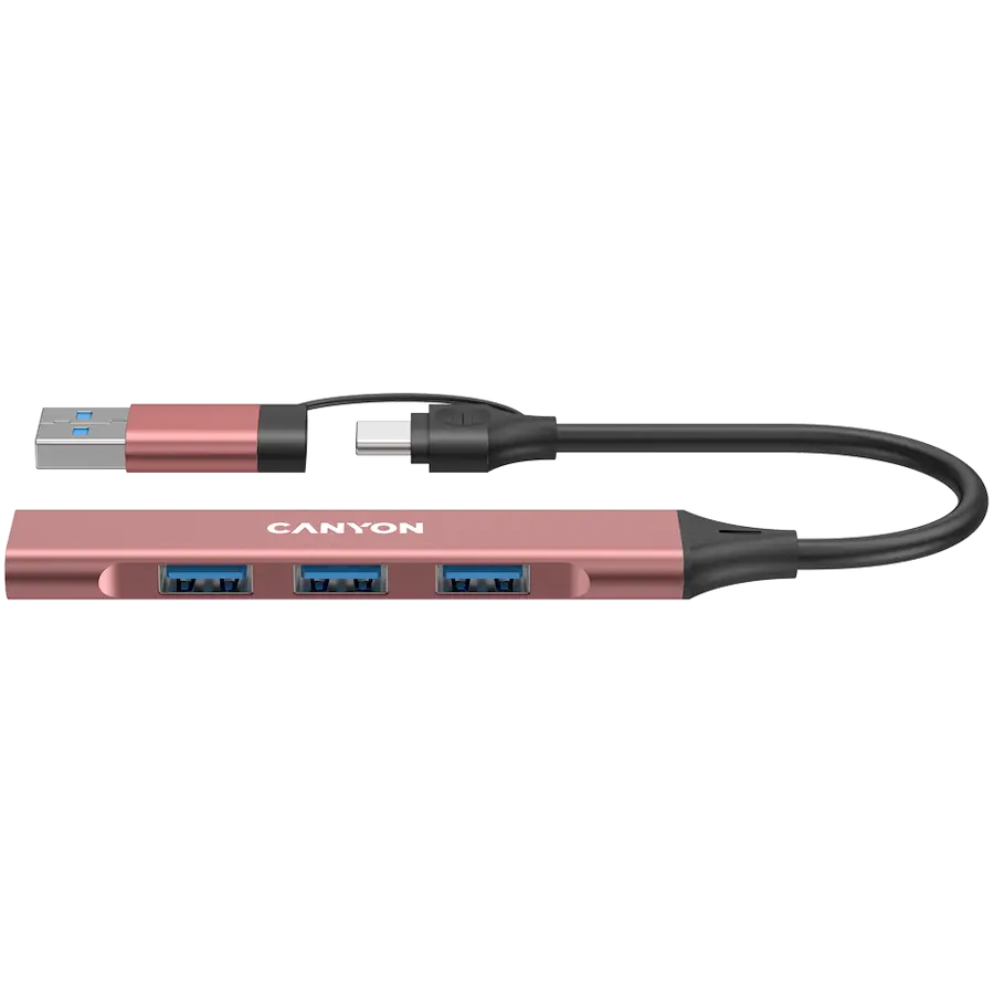 CANYON hub DS-02 4in1 USB-A/C Roz