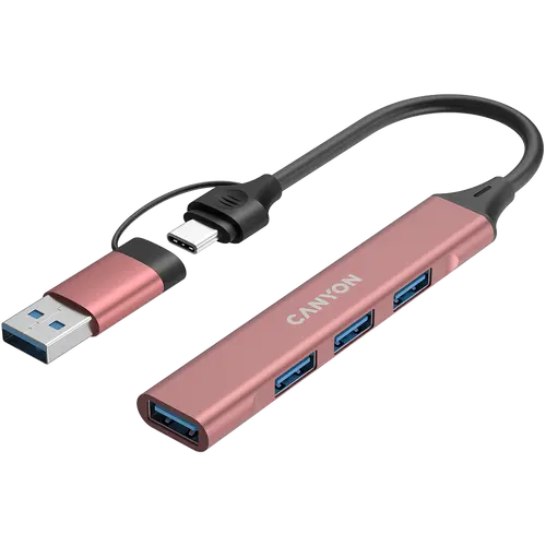 CANYON hub DS-02 4in1 USB-A/C Pink - image 2