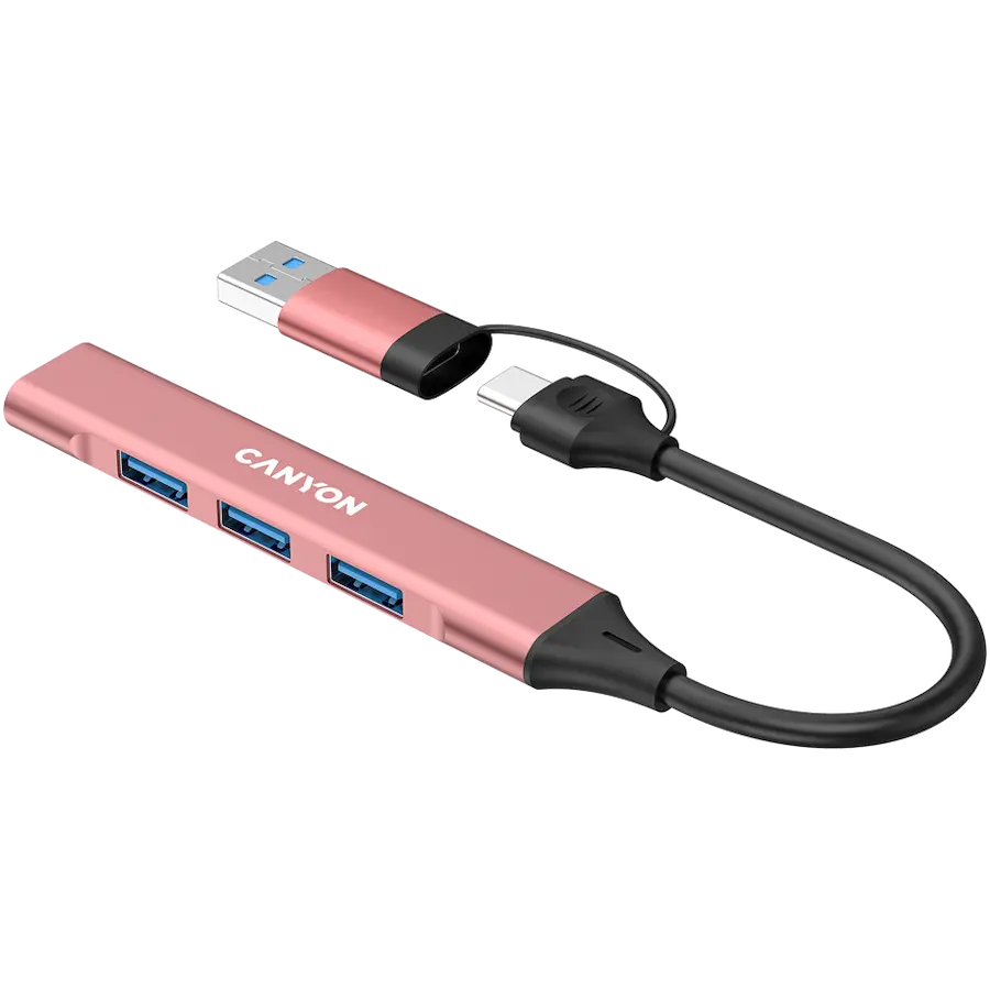 CANYON hub DS-02 4in1 USB-A/C Pink - image 4