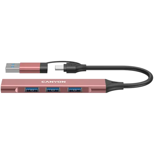 CANYON hub DS-02 4in1 USB-A/C Pink