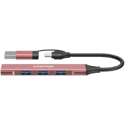 CANYON hub DS-02 4in1 USB-A/C Pink