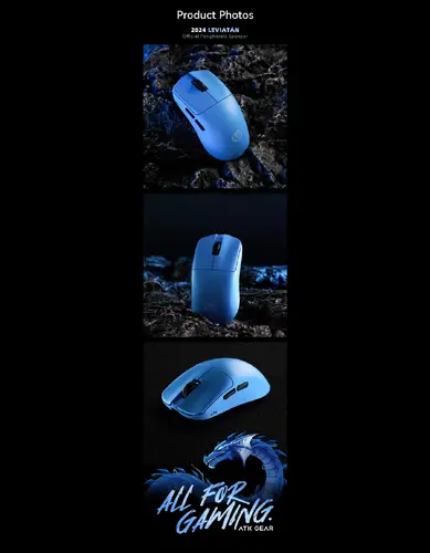 ATK професионална геймърска мишка Wireless Gaming Mouse F1 EXTREME LEVIATAN - 8K, Omron Optical Switches, Blue - image 9