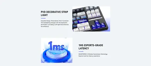 ATK професионална безжична геймърска механична клавиатура Wireless Professional Gaming Mechanical Keyboard - Z87 PRO Side Engraving - Aniya Switches - image 7