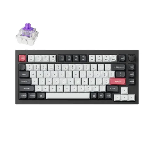 Tastatură mecanică Keychron Q1 HE QMK 75% Carbon Black - Wireless - 1