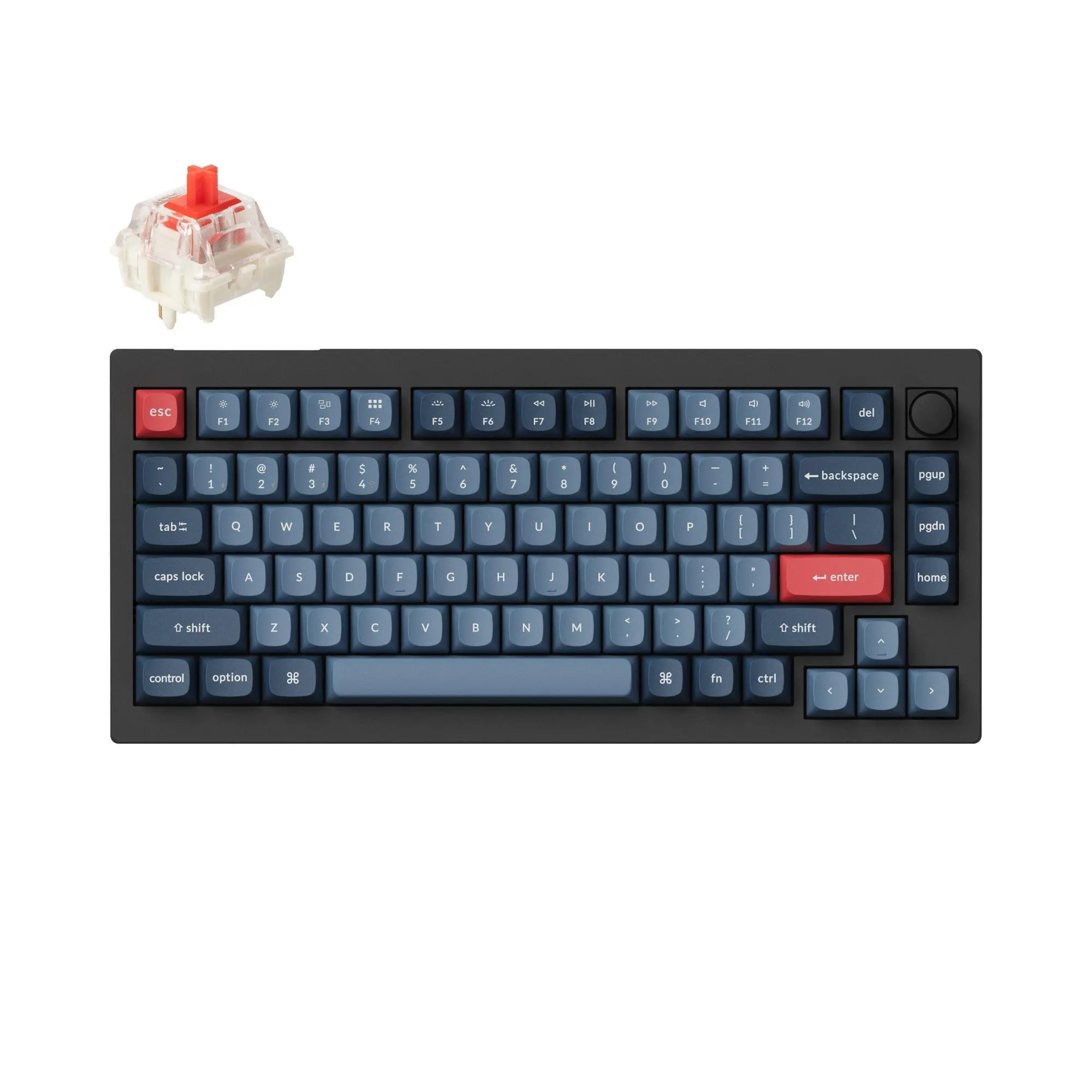 Μηχανικό πληκτρολόγιο Keychron V1 MAX QMK 75% Carbon Black - Wireless