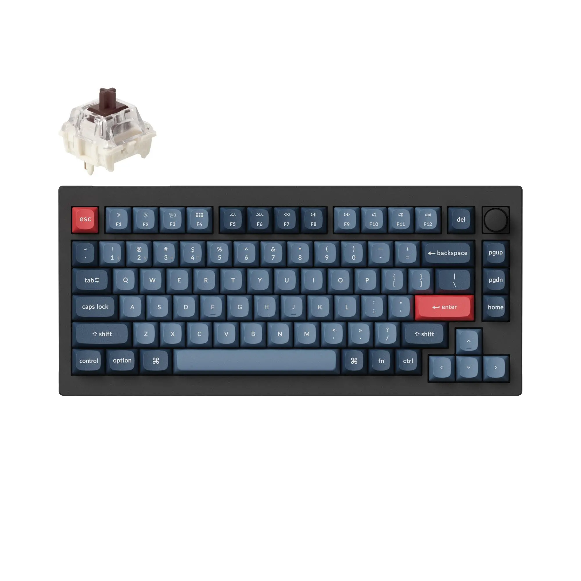 Tastatură mecanică Keychron V1 MAX QMK 75% Carbon Black - Wireless
