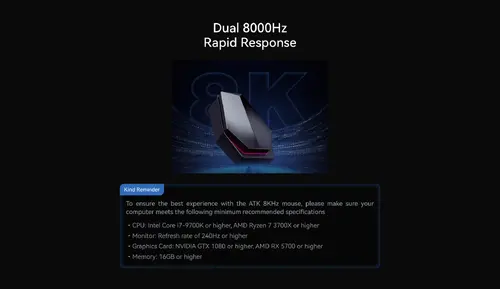 ATK професионална геймърска мишка Wireless Gaming Mouse Z1 PRO MAX - 8K, White - image 5