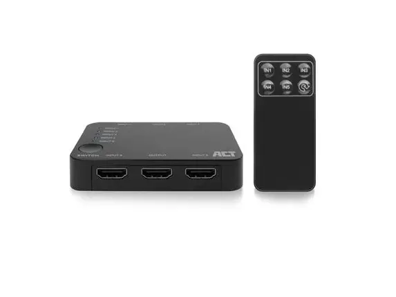 HDMI суич ACT AC7841, 5/1, 3D, 4K@60Hz, Черен